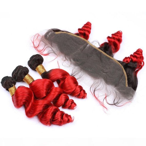black to red ombre peruvian virgin human hair loose wave weaves with frontal closure 13x4 wavy #1b red ombre lace frontal with 3bundles, Black;brown
black to red ombre peruvian virgin human hair loose wave weaves with frontal closure 13x4 wavy #1b red ombre lace frontal with 3bundles, Black;brown