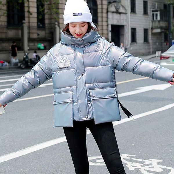 fashion glossy women padded jacket 2020 new short hooded cotton coat loose thicken warm overcoat ladies large size parka bc25, Black
fashion glossy women padded jacket 2020 new short hooded cotton coat loose thicken warm overcoat ladies large size parka bc25, Black