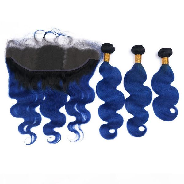 dark blue ombre peruvian human hair wefts with lace frontal closure 13x4 body wave #1b blue ombre virgin hair 3 bundles with frontal, Black;brown
dark blue ombre peruvian human hair wefts with lace frontal closure 13x4 body wave #1b blue ombre virgin hair 3 bundles with frontal, Black;brown