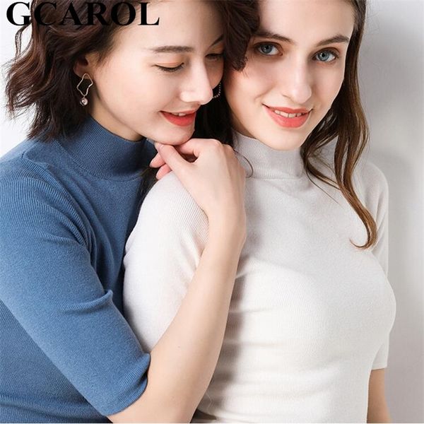 gcarol women stand collar half sleeve 30% wool slim sweater soft stretch minimalis fall spring candy render knit basic pullover 201130, White;black
gcarol women stand collar half sleeve 30% wool slim sweater soft stretch minimalis fall spring candy render knit basic pullover 201130, White;black