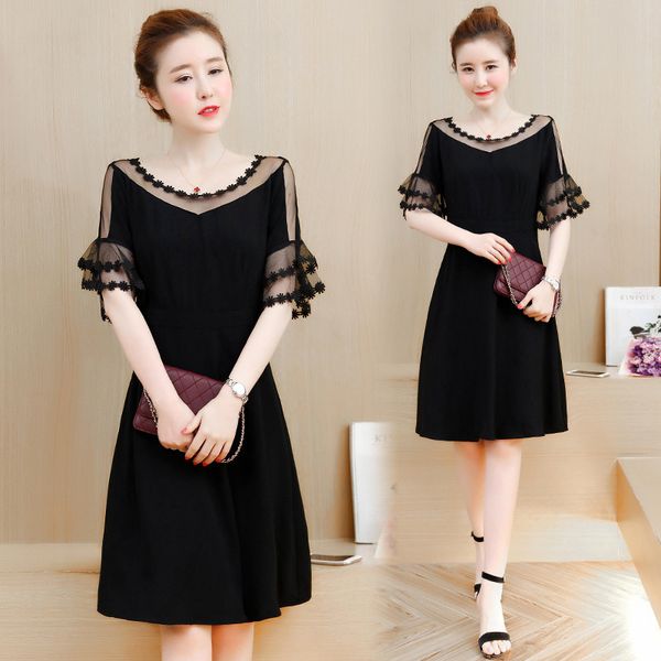 2021 new plus size 4xl5xl women's summer new hollow lace dress elegant female office sundress slim black dresses vestidos bm9g, Black;gray
2021 new plus size 4xl5xl women's summer new hollow lace dress elegant female office sundress slim black dresses vestidos bm9g, Black;gray