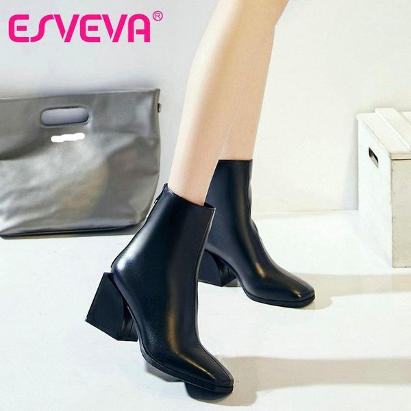 esveva 2021 cow leather ankle boots autumn winter zipper ladies square toe style square heel women shoes size 34-391, Black
esveva 2021 cow leather ankle boots autumn winter zipper ladies square toe style square heel women shoes size 34-391, Black