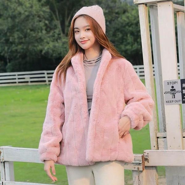 women's fur & faux ladies jacket and coats winter fashion solid single breasted warm thick plush coat women, Black
women's fur & faux ladies jacket and coats winter fashion solid single breasted warm thick plush coat women, Black