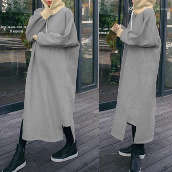 zanzea 2020 autumn hoodies dress elegant women's hooded sweatshirts long sleeve maxi vestidos solid asymmetrical robe plus size1, Black;gray
zanzea 2020 autumn hoodies dress elegant women's hooded sweatshirts long sleeve maxi vestidos solid asymmetrical robe plus size1, Black;gray