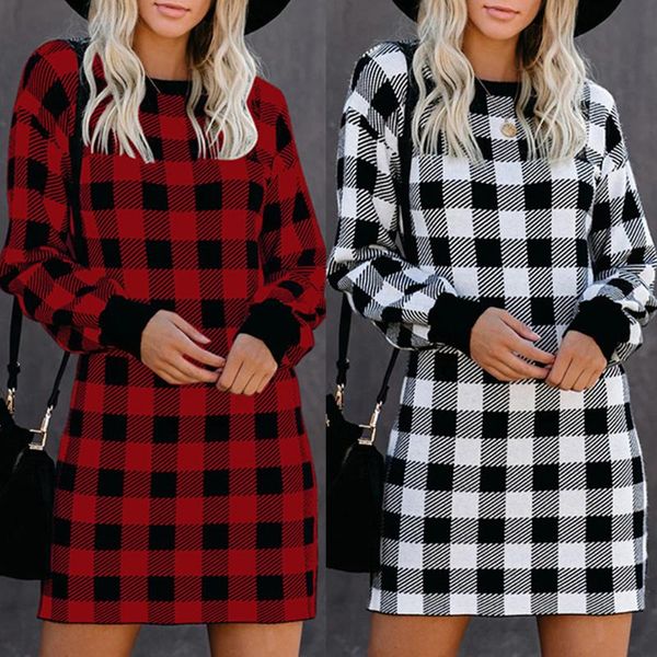 casual dresses ladies tartan plaid print winter work office formal party comfortable tunic long sleeve knee length t shirt d30, Black;gray
casual dresses ladies tartan plaid print winter work office formal party comfortable tunic long sleeve knee length t shirt d30, Black;gray