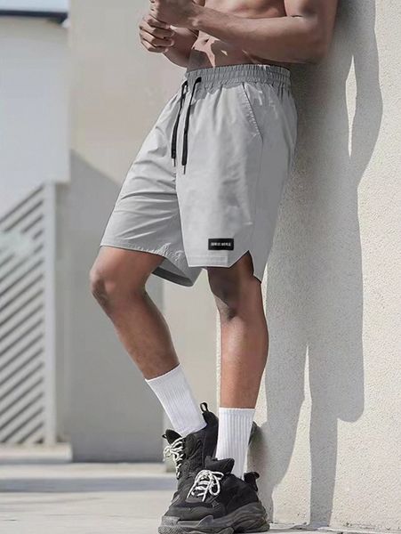 men letter patch detail drawstring waist shorts 821p#, Black
men letter patch detail drawstring waist shorts 821p#, Black