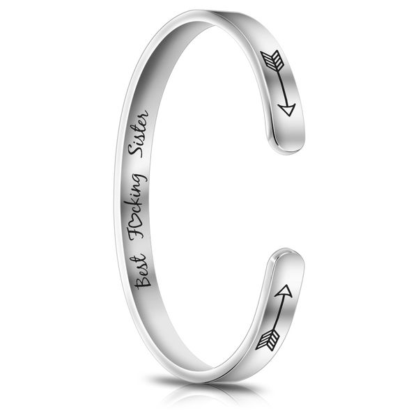 bracelets fashion jewelry stainless steel engraved personalized lettering bracelet titanium steel cuff bangles for women and men gift b, White 
bracelets fashion jewelry stainless steel engraved personalized lettering bracelet titanium steel cuff bangles for women and men gift b, White
