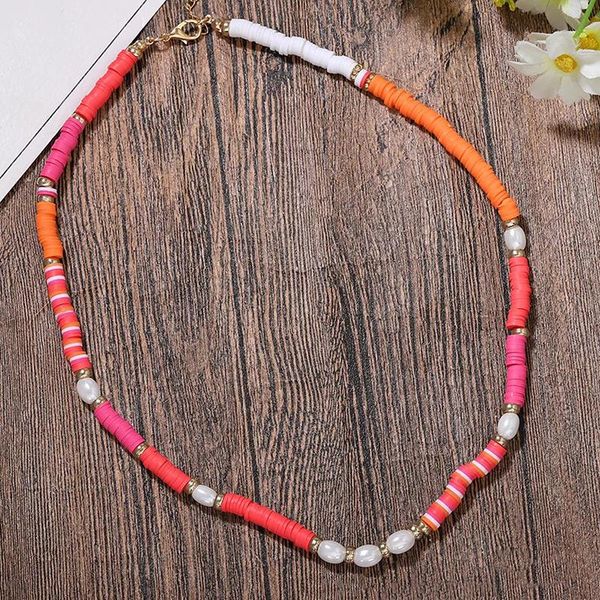 chokers creative design pearl necklace red orange rose silicone stitching fashion short neck accessories summer boho jewelry 2021, Golden;silver
chokers creative design pearl necklace red orange rose silicone stitching fashion short neck accessories summer boho jewelry 2021, Golden;silver