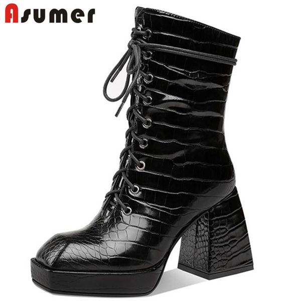 boots asumer 2021 arrive women ankle vintage square toe autumn winter high heel platform ladies fashion shoes, Black
boots asumer 2021 arrive women ankle vintage square toe autumn winter high heel platform ladies fashion shoes, Black
