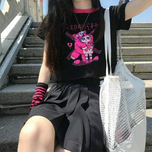 90s e girl y2k медведь графический принт спереди harajuku papterwork розовая футболка kawaii лето o шеи с коротким рукавом винтаж сверху гра, White
90s e girl y2k медведь графический принт спереди harajuku papterwork розовая футболка kawaii лето o шеи с коротким рукавом винтаж сверху гра, White