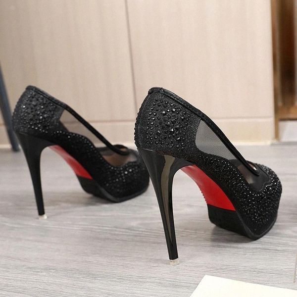 single shoes women rhinestone waterproof platform shallow mouth mesh high heels 2020 autumn new stiletto fish mouth ladies shoes #ea6b, Black
single shoes women rhinestone waterproof platform shallow mouth mesh high heels 2020 autumn new stiletto fish mouth ladies shoes #ea6b, Black