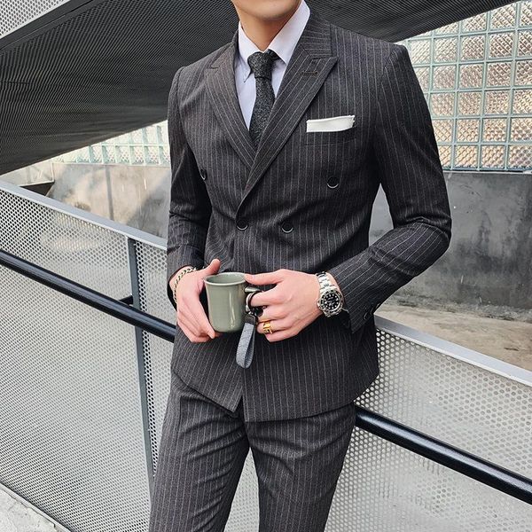 3 piece set / men's double-breasted solid color slim suit fashion business casual solid color blazer wedding banquet dress set1, White;black
3 piece set / men's double-breasted solid color slim suit fashion business casual solid color blazer wedding banquet dress set1, White;black