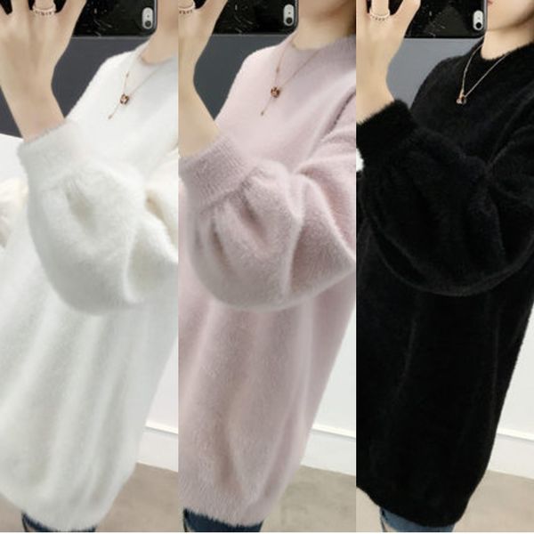 mid length mink like thickened for women's pulloversweater pullover loose wear new style pullover sweater for fall winter 2020 tregy, White;black
mid length mink like thickened for women's pulloversweater pullover loose wear new style pullover sweater for fall winter 2020 tregy, White;black