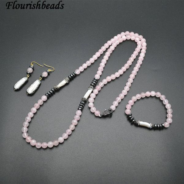 natural rose quartz round beads and fresh water pearl necklace bracelet earrings fashion party jewelry, Silver
natural rose quartz round beads and fresh water pearl necklace bracelet earrings fashion party jewelry, Silver
