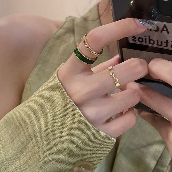 fashion three piece combination plain ring female personality indifference fashion index finger ring opening adjustable ring, Silver
fashion three piece combination plain ring female personality indifference fashion index finger ring opening adjustable ring, Silver
