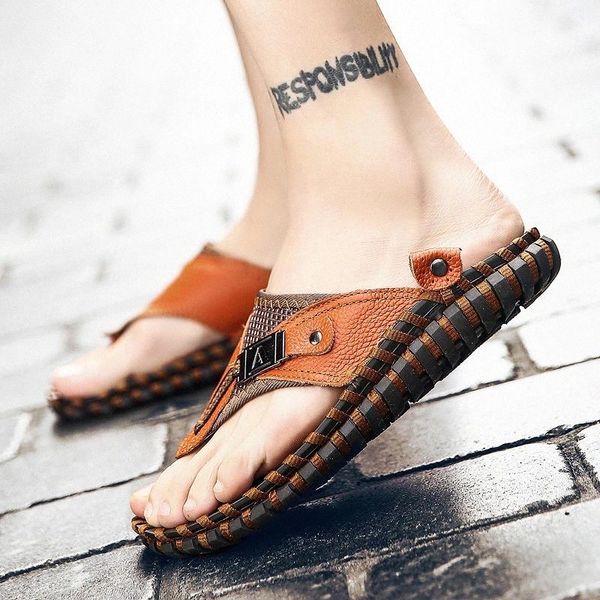 2020 new split leather men beach flip flops big size eu48 male summer shoes casual outdoor slippers mens sandals slides sh299 #py58, Black
2020 new split leather men beach flip flops big size eu48 male summer shoes casual outdoor slippers mens sandals slides sh299 #py58, Black