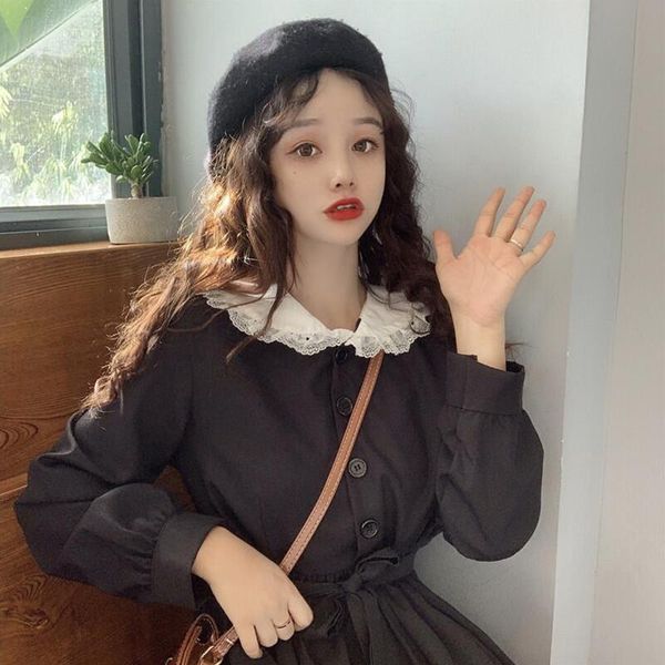 retro doll look one piece black dress white collars lace puff sleeve midi dress autumn kawaii robe femme vestido mujer vestiti, Black;gray
retro doll look one piece black dress white collars lace puff sleeve midi dress autumn kawaii robe femme vestido mujer vestiti, Black;gray