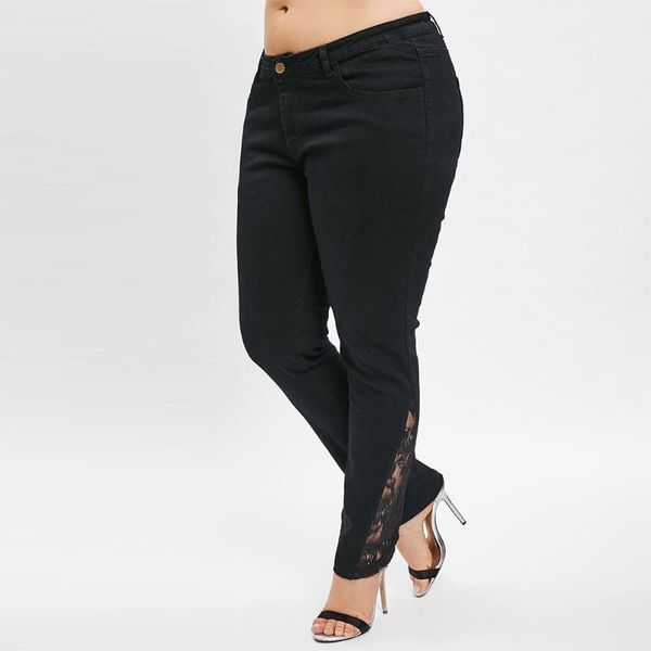 rosegal lace panel plus size skinny jeans women pencil pants casual black denim pants new fashion women's clothing trousers 20191, Blue
rosegal lace panel plus size skinny jeans women pencil pants casual black denim pants new fashion women's clothing trousers 20191, Blue
