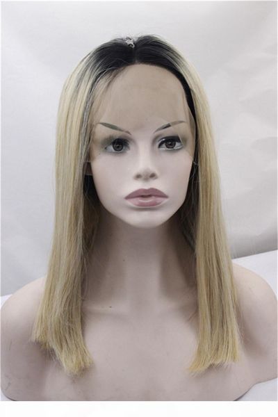 style heat resistant short wig lace front wig hair bob omber honey blondle lace synthetic wigs, Black
style heat resistant short wig lace front wig hair bob omber honey blondle lace synthetic wigs, Black