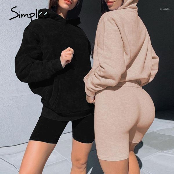 simplee long sleeve women's suit solid color hooded loose sports suit casual home shorts set autumn winter 2020 new1, Gray
simplee long sleeve women's suit solid color hooded loose sports suit casual home shorts set autumn winter 2020 new1, Gray