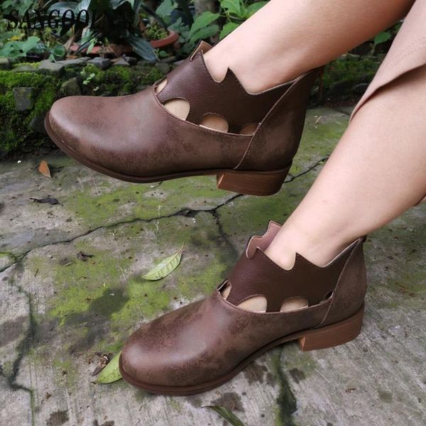 boots women leather hollow ankle for square heels zipper round toe shoes waterproof flat, Black
boots women leather hollow ankle for square heels zipper round toe shoes waterproof flat, Black