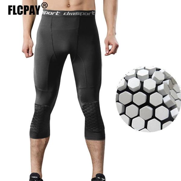 running pants men's padded cropped tights with honeycomb knee pads 3/4 capri compression sports basketball, Black;blue
running pants men's padded cropped tights with honeycomb knee pads 3/4 capri compression sports basketball, Black;blue