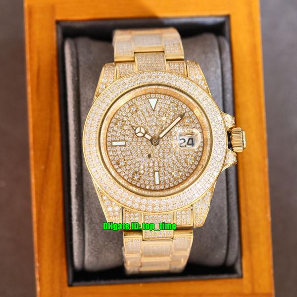 16 styles luxury watches rrf 40mm sub iced out full diamond automatic mens watch pavé diamonds dial 904l 18k gold bracelet ladies gents wris, Slivery;brown
16 styles luxury watches rrf 40mm sub iced out full diamond automatic mens watch pavé diamonds dial 904l 18k gold bracelet ladies gents wris, Slivery;brown