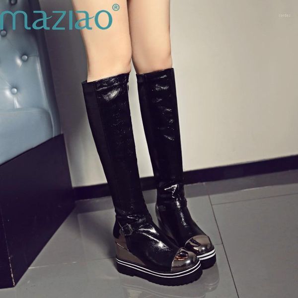 boots maziao round toe knee high platform height increasing long autumn fashion heels buckle women shoes1, Black
boots maziao round toe knee high platform height increasing long autumn fashion heels buckle women shoes1, Black