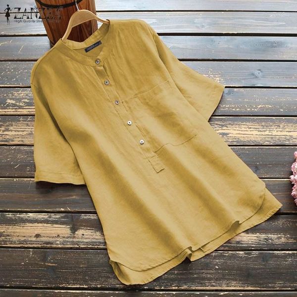 2020 summer short sleeve blouse zanzea casual o neck shirts women vintage solid cotton linen blusas female tunic chemise1, White
2020 summer short sleeve blouse zanzea casual o neck shirts women vintage solid cotton linen blusas female tunic chemise1, White