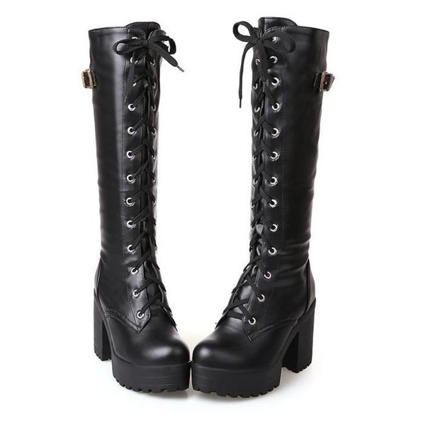 spring autumn lacing knee high boots women fashion black white square heel woman leather shoes winter pu size36 37 38
spring autumn lacing knee high boots women fashion black white square heel woman leather shoes winter pu size36 37 38