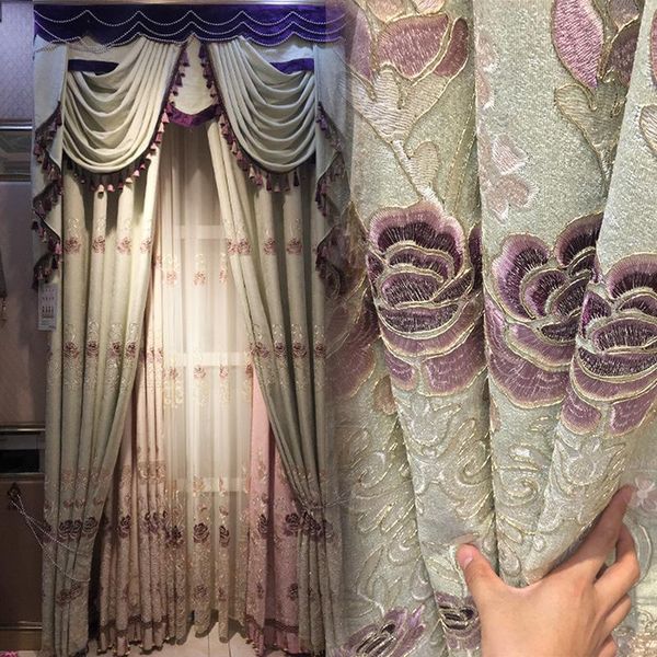 european style curtains for living dining room bedroom high-end chenille fabric embroidery curtains tulle product customization
european style curtains for living dining room bedroom high-end chenille fabric embroidery curtains tulle product customization