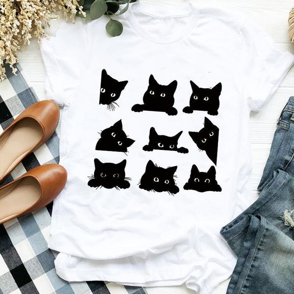 women lady cat face cartoon cute funny style 90s fashion print shirt t tee for womens clothes tshirt female graphic t-shirt, White
women lady cat face cartoon cute funny style 90s fashion print shirt t tee for womens clothes tshirt female graphic t-shirt, White