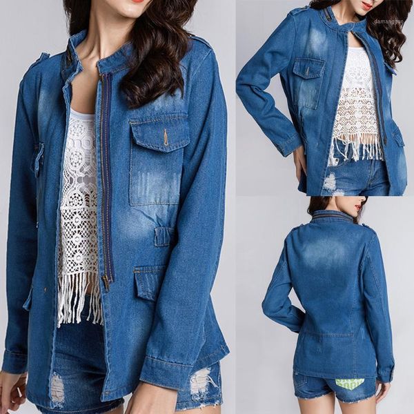 women's pure color wash the old zipper loose size jeans the old button loose size jeans jacket autumn fashion coat m8141, Black;brown
women's pure color wash the old zipper loose size jeans the old button loose size jeans jacket autumn fashion coat m8141, Black;brown
