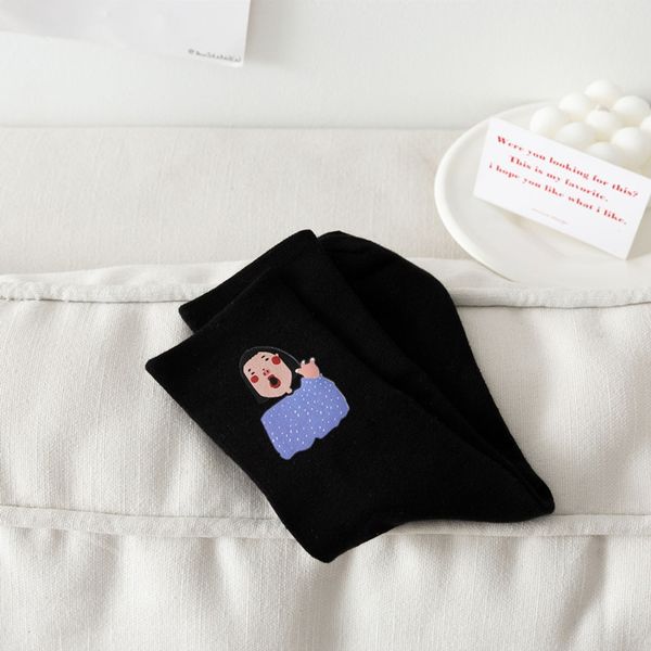20 autumn medium new cotton breathable fashion stamping women's medium tube socks personality head female socks higxa, Black
20 autumn medium new cotton breathable fashion stamping women's medium tube socks personality head female socks higxa, Black