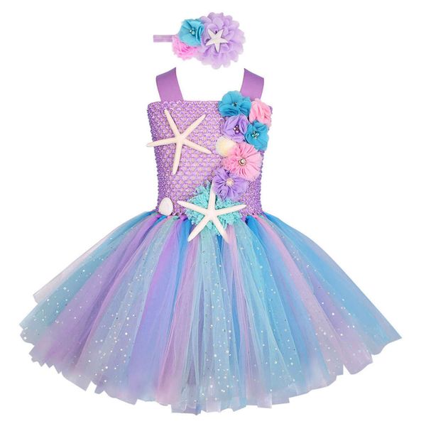 with tutu mermaid band girls' ariel drs princs, Red;yellow
