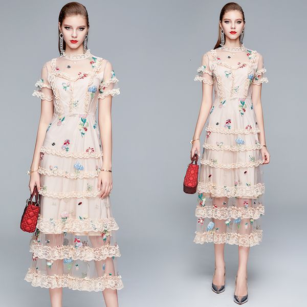 2021 new merchall summer runway lace women ruffles stand neck mesh embroidery elegant party vestidos largos verano zoqr, Black;gray
2021 new merchall summer runway lace women ruffles stand neck mesh embroidery elegant party vestidos largos verano zoqr, Black;gray