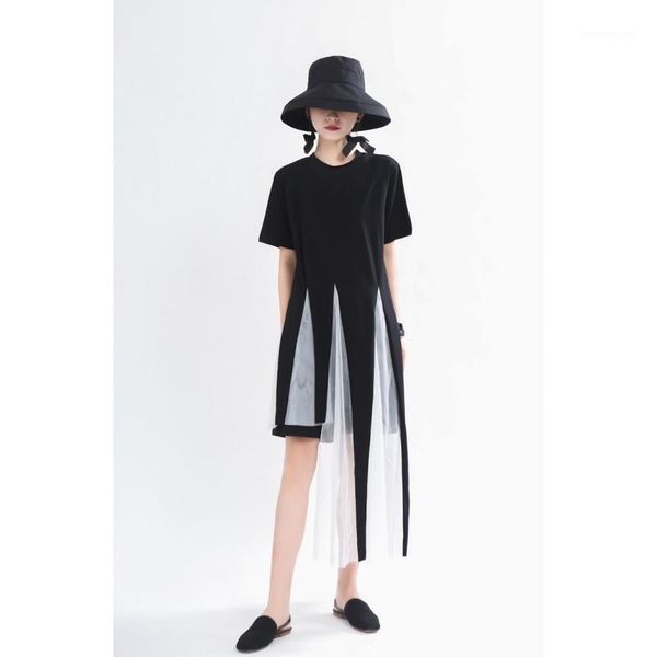 women mesh irregular short sleeve dress patchwork 2020 summer new round neck fashion long mesh splicing dresses loose fit1, Black;gray
women mesh irregular short sleeve dress patchwork 2020 summer new round neck fashion long mesh splicing dresses loose fit1, Black;gray