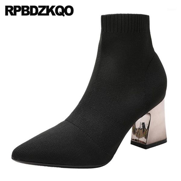 shoes women block chunky high heel knit slip on black sock metal boots pointed toe size 34 booties autumn vintage ankle1
shoes women block chunky high heel knit slip on black sock metal boots pointed toe size 34 booties autumn vintage ankle1