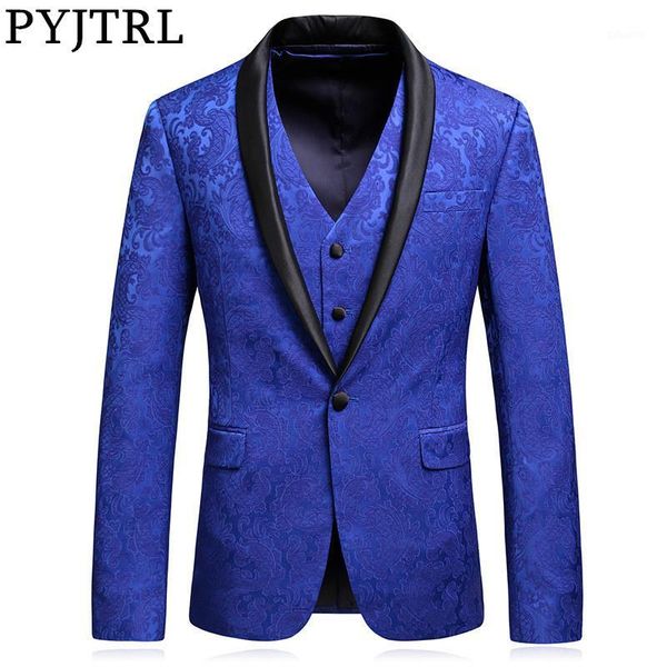 pyjtrl men luxurious royal blue jacquard slim fit single suit jacket classic shawl lapel wedding banquet quality blazer costume1, White;black
pyjtrl men luxurious royal blue jacquard slim fit single suit jacket classic shawl lapel wedding banquet quality blazer costume1, White;black