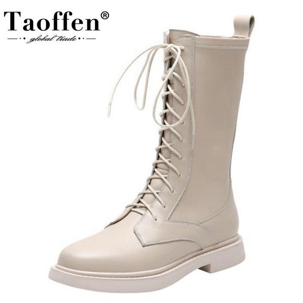 boots taoffen flat women real leather lace up autumn winter shoes woman fashion mid calf footwear size 33-40, Black
boots taoffen flat women real leather lace up autumn winter shoes woman fashion mid calf footwear size 33-40, Black