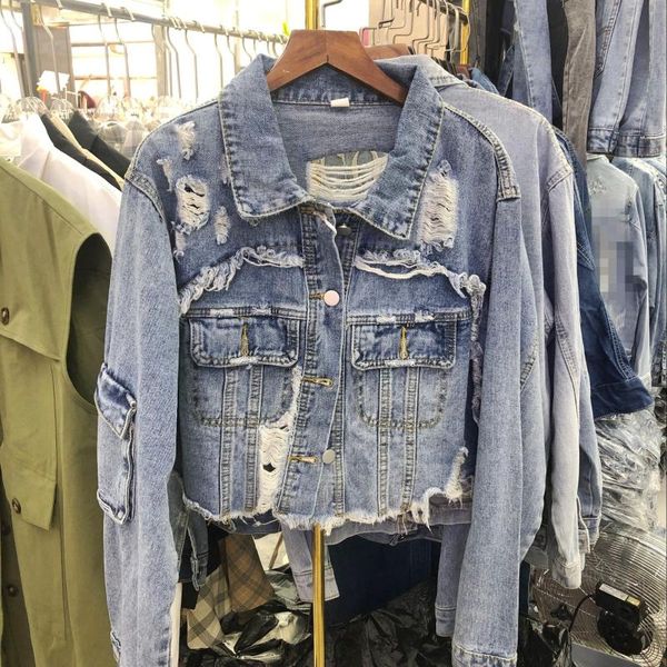 women's jackets short denim jacket women 2021 autumn european station solid color holes retro loose jeans and coat girls slim top, Black;brown
women's jackets short denim jacket women 2021 autumn european station solid color holes retro loose jeans and coat girls slim top, Black;brown