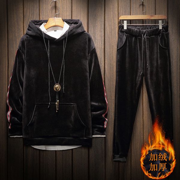 2021 new plus golden veet tracksuits hooded thicken fleece hoodies + sweatpant fashion warm men sweat suit set no accessories rj1n, Black
2021 new plus golden veet tracksuits hooded thicken fleece hoodies + sweatpant fashion warm men sweat suit set no accessories rj1n, Black