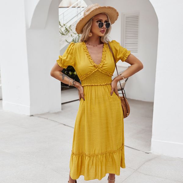 women light yellow dress dress waist-slimming casual dress, Black;gray
women light yellow dress dress waist-slimming casual dress, Black;gray