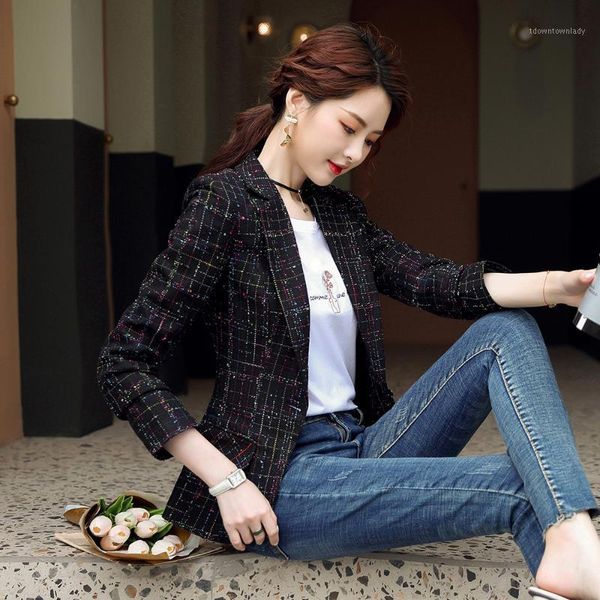 women fashion casual single button blazers coat vintage slim long sleeve female outerwear s-4xl chic black apricot plaid 1, White;black
women fashion casual single button blazers coat vintage slim long sleeve female outerwear s-4xl chic black apricot plaid 1, White;black