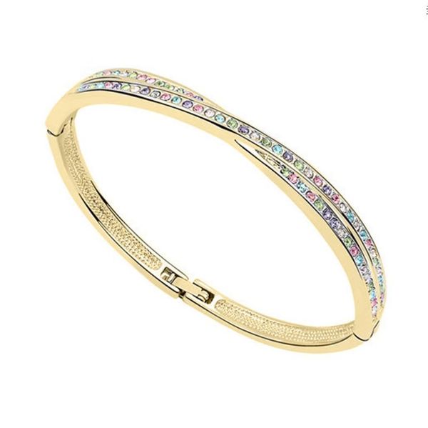 brand crystal cz hand link chain bracelets for women gold color silver plated twisted bangle engagement bangle jewelry, Black
brand crystal cz hand link chain bracelets for women gold color silver plated twisted bangle engagement bangle jewelry, Black