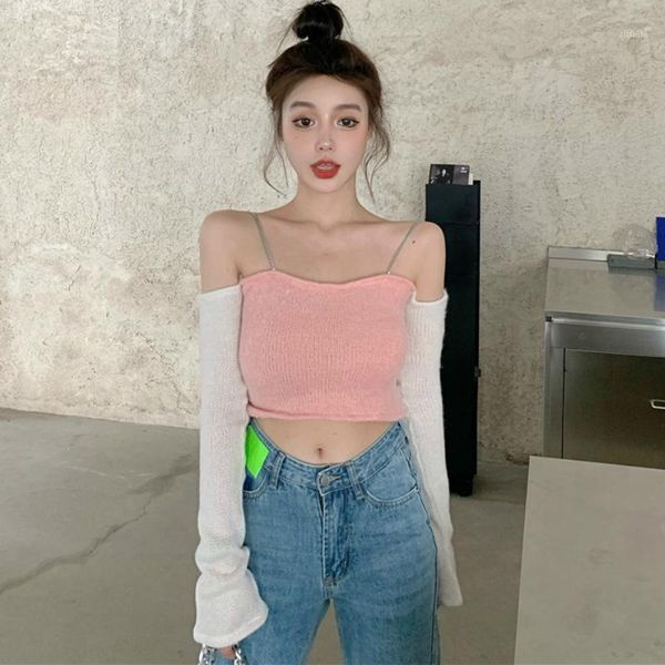 pink knitted t-shirt women spring and autumn off-shoulder long-sleeved bottoming shirt 2020 new short, White
pink knitted t-shirt women spring and autumn off-shoulder long-sleeved bottoming shirt 2020 new short, White