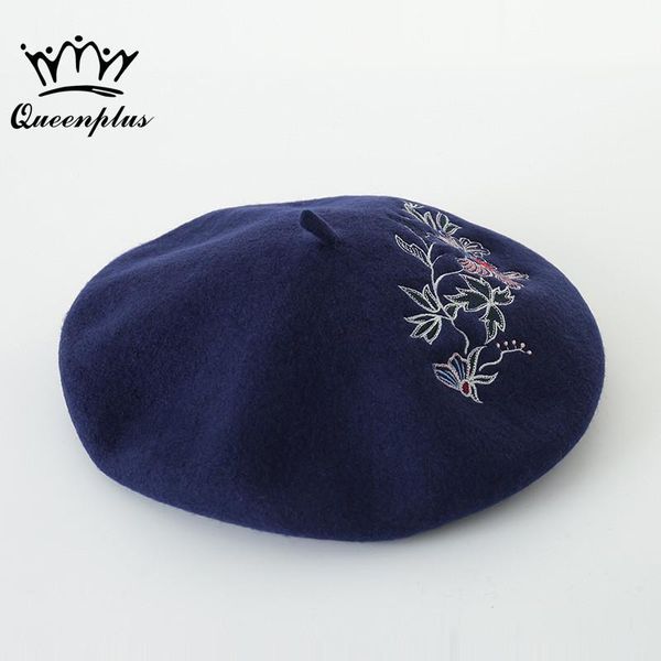 berets 100% warm wool winter flower embroidery women beret hat for sweet girl gift autumn and hats, Blue;gray
berets 100% warm wool winter flower embroidery women beret hat for sweet girl gift autumn and hats, Blue;gray