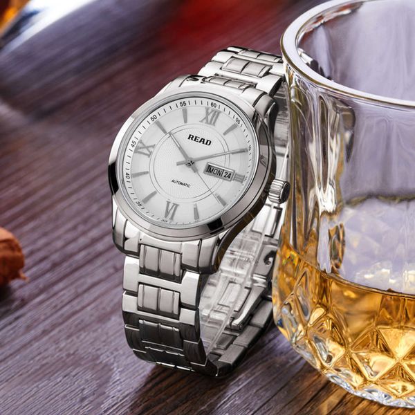 watch / men's sharp r8019 read automatic mechanical leisure fashion business men's watch 9gp6, Slivery;brown
watch / men's sharp r8019 read automatic mechanical leisure fashion business men's watch 9gp6, Slivery;brown