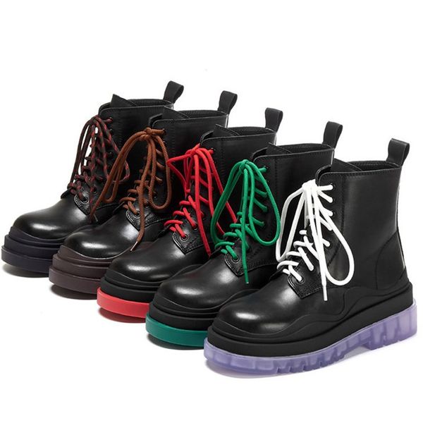 multi color thick sole lace-up boots fashion round toe retro flat platform high heel short motorcycle boot women genuine leather shoes, Black
multi color thick sole lace-up boots fashion round toe retro flat platform high heel short motorcycle boot women genuine leather shoes, Black