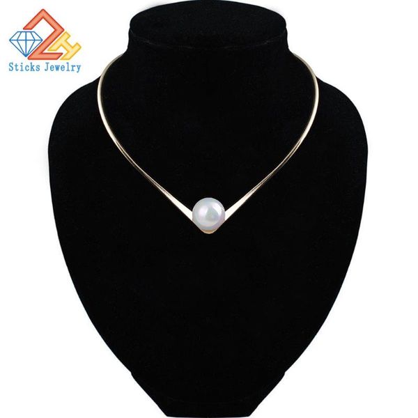 chokers fashion jewelry simple v design torques choker necklace for women girl big pearl wedding, Golden;silver
chokers fashion jewelry simple v design torques choker necklace for women girl big pearl wedding, Golden;silver